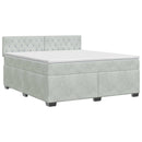 vidaXL Boxspring ágy matraccal Világosszürke 160 x 200 cm Bársony