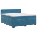 vidaXL Boxspring ágy matraccal Sötét kék 160 x 200 cm Bársony