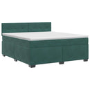 vidaXL Boxspring ágy matraccal Sötétzöld 160 x 200 cm Bársony
