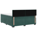 vidaXL Boxspring ágy matraccal Sötétzöld 160 x 200 cm Bársony