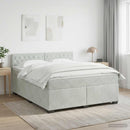 vidaXL Boxspring ágy matraccal Világosszürke 140 x 200 cm Bársony