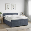 vidaXL Boxspring ágy matraccal Sötétszürke 160 x 200 cm Bársony