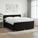 vidaXL Boxspring ágy matraccal fejtámlával Fekete 140 x 200 cm Bársony