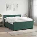 vidaXL Boxspring ágy matraccal Sötétzöld 140 x 190 cm Bársony