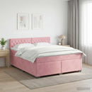 vidaXL Boxspring ágy matraccal Rózsaszín 140 x 200 cm Bársony