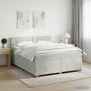 vidaXL Boxspring ágy matraccal Világosszürke 140 x 190 cm Bársony