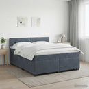 vidaXL Boxspring ágy matraccal Sötétszürke 140 x 200 cm Bársony