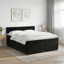 vidaXL Boxspring ágy matraccal fejtámlával Fekete 140 x 190 cm Bársony