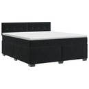 vidaXL Boxspring ágy matraccal fejtámlával Fekete 180 x 200 cm Bársony