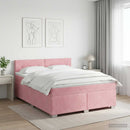 vidaXL Boxspring ágy matraccal Rózsaszín 140 x 190 cm Bársony