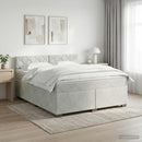 vidaXL Boxspring ágy matraccal Világosszürke 140 x 190 cm Bársony