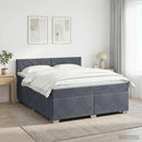 vidaXL Boxspring ágy matraccal Sötétszürke 140 x 200 cm Bársony
