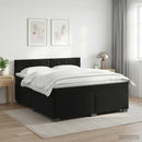 vidaXL Boxspring ágy matraccal fejtámlával Fekete 140 x 190 cm Bársony