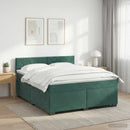 vidaXL Boxspring ágy matraccal Sötétzöld 140 x 200 cm Bársony