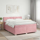 vidaXL Boxspring ágy matraccal Rózsaszín 140 x 200 cm Bársony