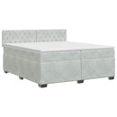 vidaXL Boxspring ágy matraccal Világosszürke 200 x 200 cm Bársony