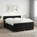 vidaXL Boxspring ágy matraccal fejtámlával Fekete 200 x 200 cm Bársony