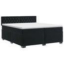 vidaXL Boxspring ágy matraccal fejtámlával Fekete 200 x 200 cm Bársony