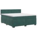 vidaXL Boxspring ágy matraccal Sötétzöld 200 x 200 cm Bársony