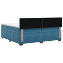 vidaXL Boxspring ágy matraccal Sötét kék 200 x 200 cm Bársony