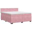 vidaXL Boxspring ágy matraccal Rózsaszín 200 x 200 cm Bársony