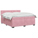 vidaXL Boxspring ágy matraccal Rózsaszín 200 x 200 cm Bársony