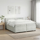 vidaXL Boxspring ágy matraccal Világosszürke 200 x 200 cm Bársony