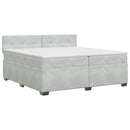 vidaXL Boxspring ágy matraccal Világosszürke 200 x 200 cm Bársony