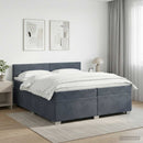 vidaXL Boxspring ágy matraccal Sötétszürke 200 x 200 cm Bársony