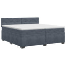vidaXL Boxspring ágy matraccal Sötétszürke 200 x 200 cm Bársony