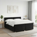 vidaXL Boxspring ágy matraccal fejtámlával Fekete 200 x 200 cm Bársony