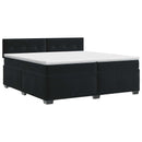 vidaXL Boxspring ágy matraccal fejtámlával Fekete 200 x 200 cm Bársony