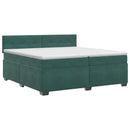 vidaXL Boxspring ágy matraccal Sötétzöld 200 x 200 cm Bársony