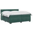 vidaXL Boxspring ágy matraccal Sötétzöld 200 x 200 cm Bársony