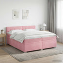 vidaXL Boxspring ágy matraccal Rózsaszín 200 x 200 cm Bársony