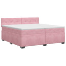 vidaXL Boxspring ágy matraccal Rózsaszín 200 x 200 cm Bársony
