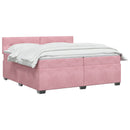 vidaXL Boxspring ágy matraccal Rózsaszín 200 x 200 cm Bársony
