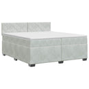vidaXL Boxspring ágy matraccal Világosszürke 200 x 200 cm Bársony