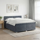 vidaXL Boxspring ágy matraccal Sötétszürke 200 x 200 cm Bársony