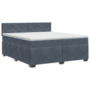vidaXL Boxspring ágy matraccal Sötétszürke 200 x 200 cm Bársony