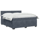 vidaXL Boxspring ágy matraccal Sötétszürke 200 x 200 cm Bársony