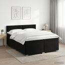 vidaXL Boxspring ágy matraccal fejtámlával Fekete 200 x 200 cm Bársony