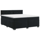vidaXL Boxspring ágy matraccal fejtámlával Fekete 200 x 200 cm Bársony
