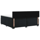 vidaXL Boxspring ágy matraccal fejtámlával Fekete 200 x 200 cm Bársony