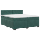 vidaXL Boxspring ágy matraccal Sötétzöld 200 x 200 cm Bársony