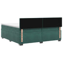 vidaXL Boxspring ágy matraccal Sötétzöld 200 x 200 cm Bársony