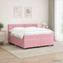 vidaXL Boxspring ágy matraccal Rózsaszín 200 x 200 cm Bársony