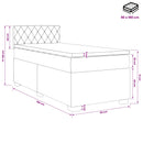 vidaXL Boxspring ágy matraccal Sötétszürke 90 x 190 cm Bársony