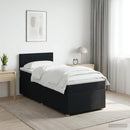 vidaXL Boxspring ágy matraccal fejtámlával Fekete 90 x 200 cm Szövet