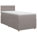 vidaXL Boxspring ágy matraccal fejtámlával Tópszínű 80 x 200 cm Szövet